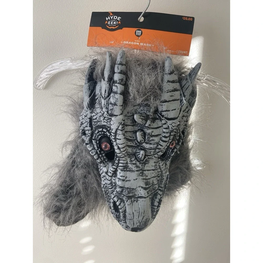 Kids XL Dragon Mask Halloween‎ Costume Gray Headpiece Hyde and Eek Boutique